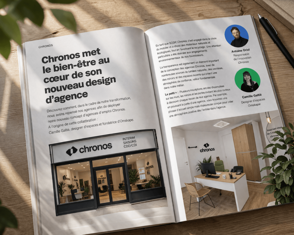 Aménagement intérieur espace professionnel Roanne - Chronos Jobs Moulins